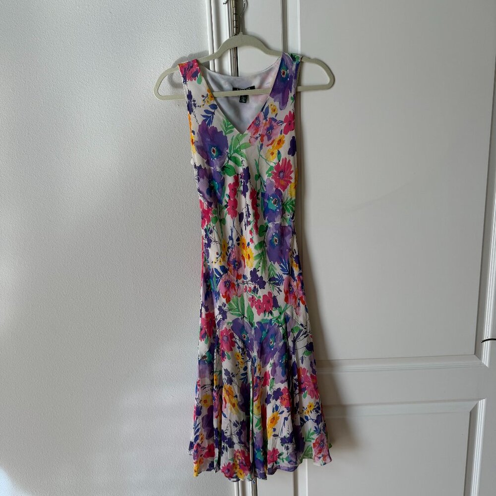 Lauren Ralph Lauren Silk Floral Print Dress Size 6